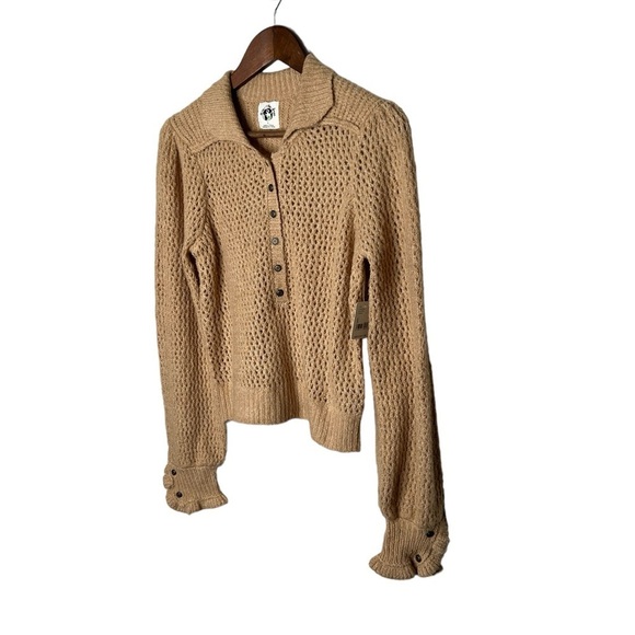Free People Snowdrift Pullover In Camel Knit Sweater - Picture 8 of 17